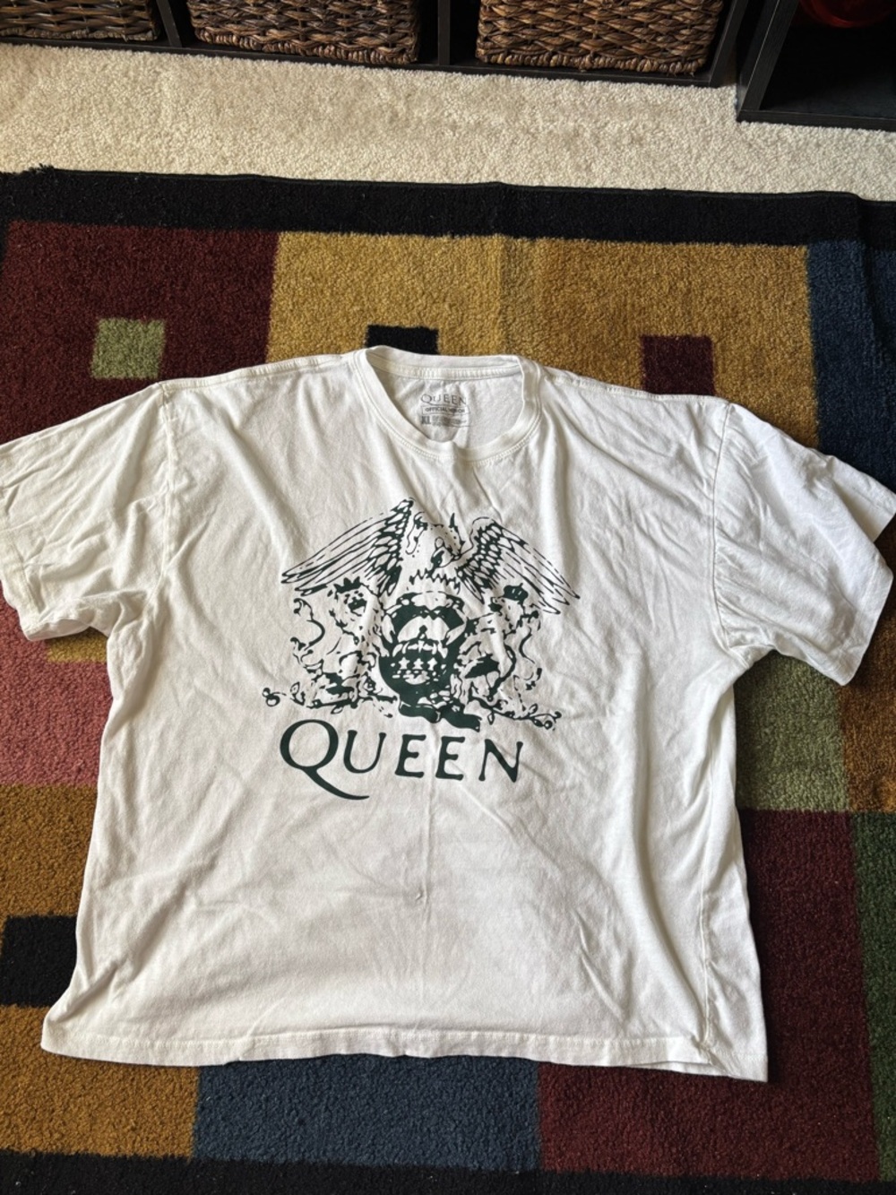 Queen Official Merch Men's White Graphic T-Shirt